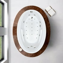 WaterTech Acrylic 60 in. x 42 in. EOW Drop-In Whirlpool and Air Bath Combination Tub - Biscuit