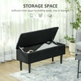 thumbnail image 4 of HOMCOM Ottoman with Storage & Wooden Legs, 57L Storage Ottoman, Black, 15", 4 of 10