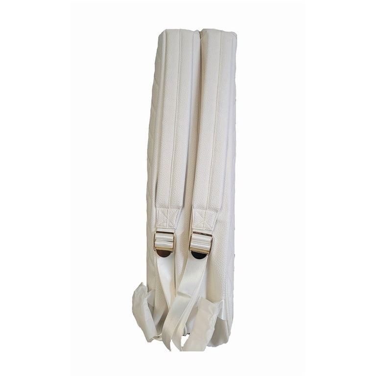 Masson Double Racket Bag White Leather with Gold Accents  display picture 2
