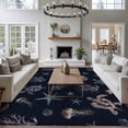 thumbnail image 3 of 8'x10' Area Rugs, Navy Blue Coastal Indoor Outdoor Area Rug for Living Room Bedroom, Nautical Summer Beach Sea Turtle Starfish Washable Bathroom Rugs Kitchen Floor Carpet Mats Home Decor Aesthetic, 3 of 8