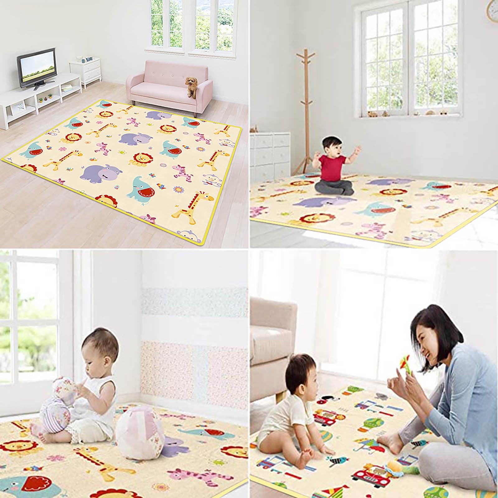 Baby Crawling Mat,1X Baby Crawling Mat,Baby Foldable Mat Reversible Non-Slip Baby Play Play Mat Mat Baby Crawling Home Textiles