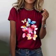 thumbnail image 2 of Blusa de manga corta de verano con cuello redondo para mujer a la moda, camisetas con estampado informal Fridja  hjk3433, 2 of 7