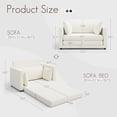 thumbnail image 7 of Gacale Sofa Bed, 2-in-1 Pull Out Loveseat Sleeper Sofa, Folding Floor Couch for Guest Room and Bedroom, Beige, 7 of 7