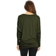 thumbnail image 3 of Women's Boat Neck 3/4 Dolman Sleeve Basic Top Regular & Plus Size Made in USA, 3 of 3