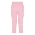 thumbnail image 4 of Fjofpr Leggings for Girls 10-12 Toddler Kids Fashion Baesball Print Summer Leisure Yoga Sports Frenum Cropped Pants Pink 12 Years, 4 of 4