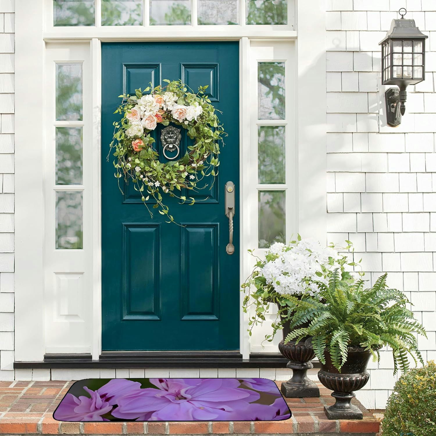 Heduofu Decorative Door Mat, Door Mat with Non-Slip Rubber Backing, Easy Cleaning, Traps Dirt, Rug for Entry, Patio, Garage - Floral Nature Blooming 19.68*47.24 in