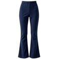 thumbnail image 5 of Bixock Toddler Girls Leggings High Waist Flare Pants Kids Trousers Elastic Waist Solid Color Fleece Lined Side Pocket Slim Fall Winter Sport Casual Wear Size 5-6Years, 5 of 6