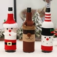 thumbnail image 2 of SSBSM Wine Bottle Cover Knitted Cartoon Santa Claus Snowman Reindeer Handmade Stretchy Dining Room Decor Washable Christmas Champagne Beer Bottle Cover Party Supplies, 2 of 8