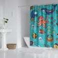 thumbnail image 4 of 72x84in Nautical Theme Shower Curtain with Anchors and Sailboats, Chun Yafang Fabric with Water Resistance, Comes with 12 Plastic Hooks for Easy Installation in Bathroom or Shower Room, 4 of 5