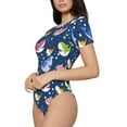 thumbnail image 2 of Haiem Party Shark Cute Women's Crew Neck Short Sleeve Bodysuit Tops Stretchy Slim Basic-XX-Large, 2 of 9