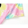 thumbnail image 4 of Beezizac Trendy Tie Dye Colorful Spiral Pajamas for Girls 2-Piece Soft Tee & Shorts PJ Good Vibes Jammies Set Size 8, 4 of 7