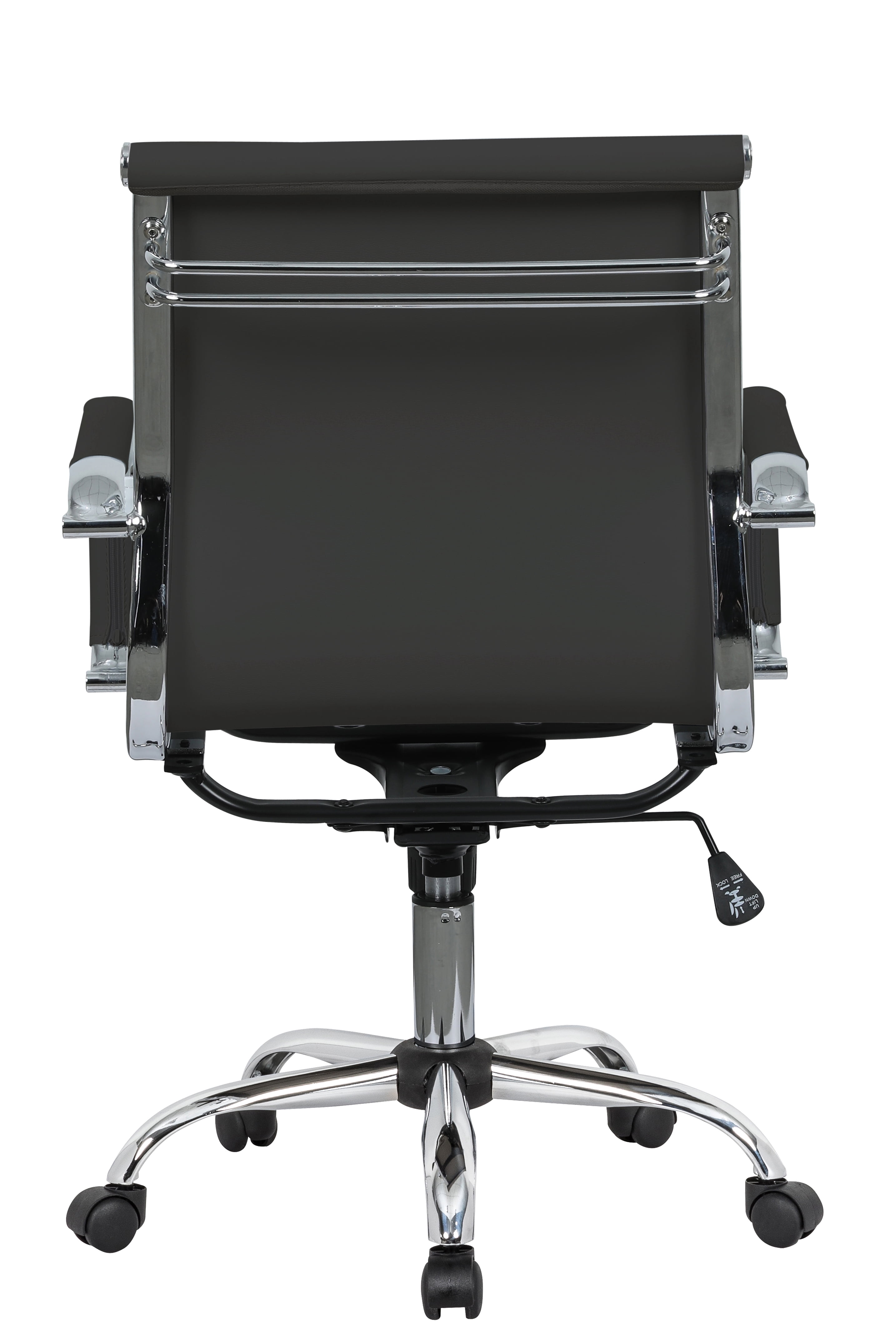 LeisureMod Harris Modern Adjustable Swivel Leather Task Office Chair with Tilt and Ergonomic Design, Black