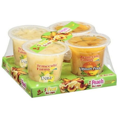Temecula Farms: 2 Pear/2 Peach Fruit Cups, 4 Ct