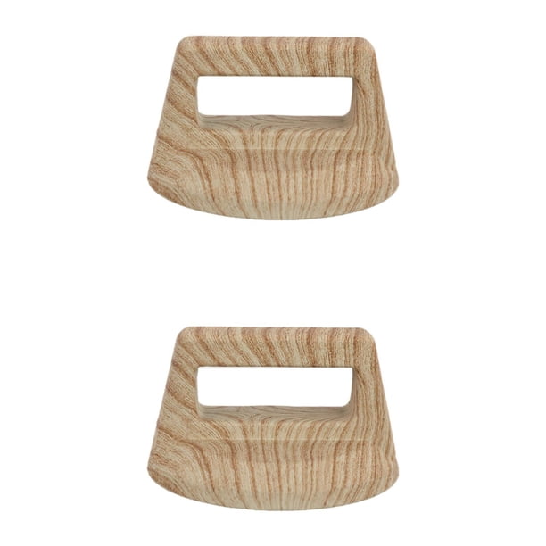 2 piezas Cubiertas de tapa de maceta Manijas reutilizables Perillas portátiles portátiles de la tapa portátil Pandilla de empuñadura para tetas de Grano de madera clara