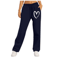 thumbnail image 2 of Endives Women's Sweatpants Heart Printed Fleece Lined Casual Sports Loose Plush Pants Straight Leg Pants, 2 of 4