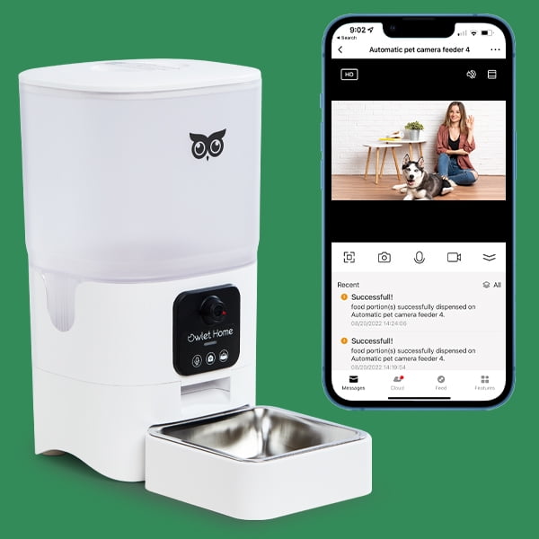 Owlet Home Smart Pet Feeder HD Camera Alexa Google Compatible Timed Dispenser 6L Walmart
