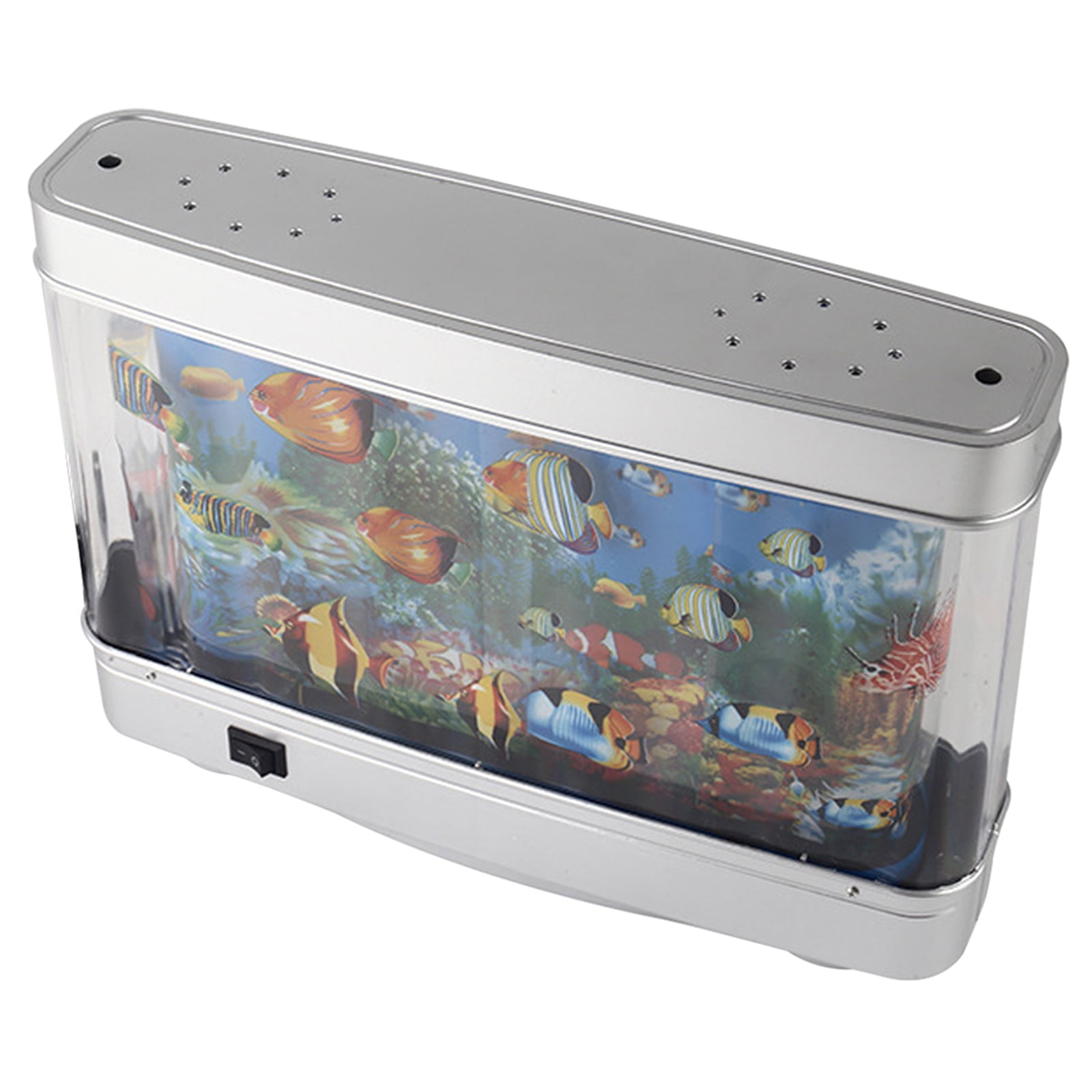 Fake Motion Fish Tank Mini Aquarium, Artificial Tropical Decorative Lamp Night Light with Moving Fish