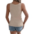 thumbnail image 4 of Womens V Neck Casual Vest Sweater Cool Clothes Spring Summer Top Comfortable Pullover Khaki XL, 4 of 5