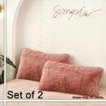 thumbnail image 3 of MorroMorn Decorative Pillows Covers, 2 Packs Faux Fur Pillow Cases, Luxury Shaggy Throw Pillowcase Cushion Shams with Zipper Closure Home Decor for Couch Sofa Bed Room (Blush, King/California King), 3 of 6