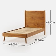 OkiOki Mid-Century Wood Bed, Twin