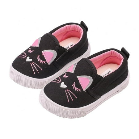 

URMAGIC Toddler Girls Sneakers Slip on Shoes for Kid Girl Low Top Canvas Loafers