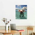 thumbnail image 2 of Nawypu Pig Wall Art Canvas Wildlife Wall Decor Swimming Pictures on Canvas Wall Art for Home Office Decorations Living Room Bedroom Stretched and Framed Canvas Prints, 2 of 4