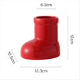 thumbnail image 3 of Jarrón de Cerámica con Forma de Bota y Zapato, Portalápices de , para Mesa, para Ikebana, Decoración del Hogar, Color Rojo., 3 of 6