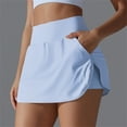 thumbnail image 4 of Sakmal Spandex Womens Shorts Workout Blue Tennis 4" Mini Skirt Quick Dry Skorts for Women, 4 of 9