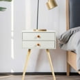 thumbnail image 4 of Costway Mid Century Modern 2 Drawers Nightstand In White Sofa Side Table End Table, 4 of 11