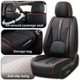thumbnail image 4 of 2009 for Scion Xd Car Seat Cover, Red Edge Car Seat Covers, Faux Leather Full Set of 5 Seats Anti-Slip Beautify Interior, Give Your Interior a New Look, 4 of 9