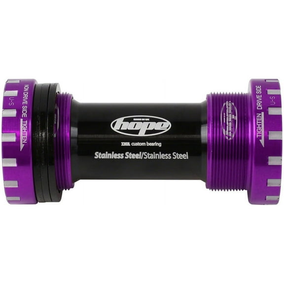 Hope BSA Threaded Bottom Bracket - 68/73mm, For 24mm Spindle, Stainless, Purple