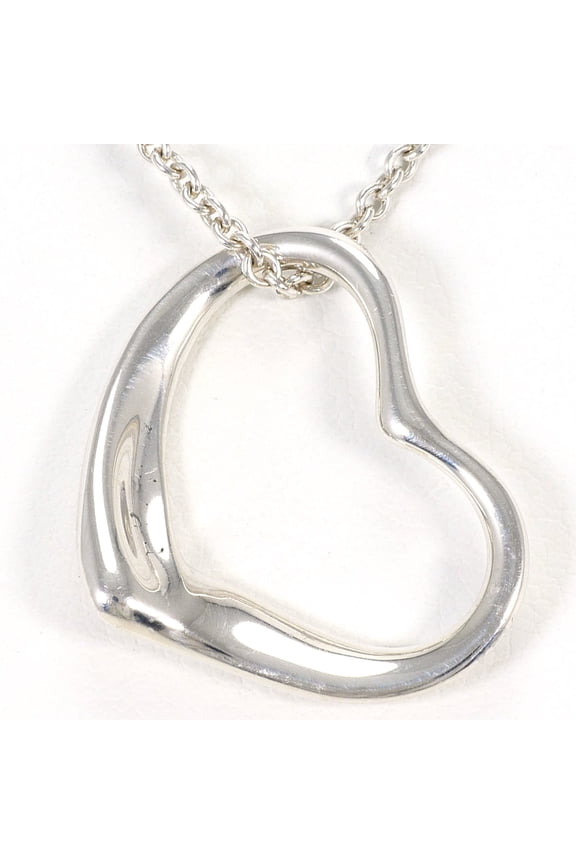 Pre-Owned Tiffany & Co. Open Heart Silver Necklace, Total Weight 4.5g, 40cm, Jewelry