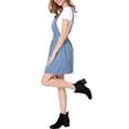 thumbnail image 3 of INSPIRE CHIC Women's Adjustable Shoulder Straps Cute Mini Overall Dress L Light Blue-Dots, 3 of 8
