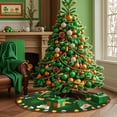 thumbnail image 2 of St. Patrick''s Day Tree Skirt 30" Green Clover Shamrock Christmas Tree Skirt St Patrick Tree Mat for Holiday Party Decoration Home Indoor Outdoor, 2 of 6