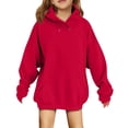 thumbnail image 3 of LTTVQM Teen Girls Oversized Hoodies Fleece School Preppy Pullover Sweatshirts Kids Fashion Casual Outfits Fall Winter Clothes Wine 3-14 Years, 3 of 6