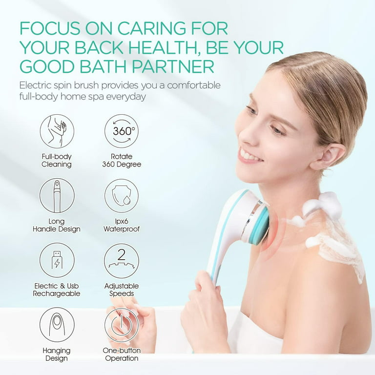 Buy Wholesale China Bath Brush Ipx7 Waterproof Vibration Silicone Back  Scratcher Electric Massage Shower Cleaning Brush & Bath Brush at USD 15
