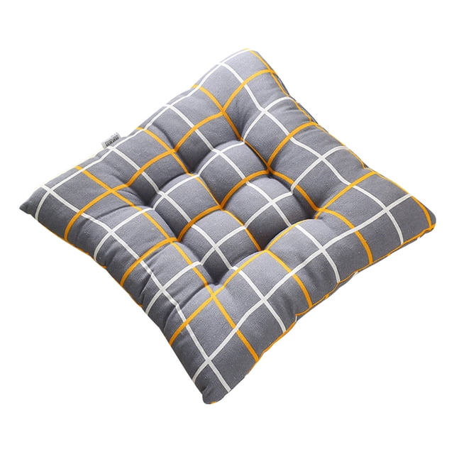 Puntoco Cojín grueso para silla, cojín para taburete de estudiante, cojín para oficina, cojín suave transpirable de verano, cojín de lino para silla de 15,7 pulgadas