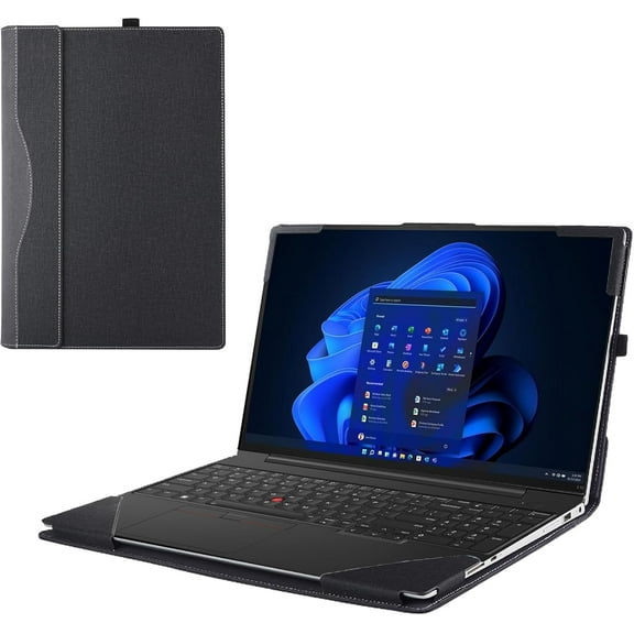 Laptop Cover Case for 14 inch Lenovo Thinkpad X1 Carbon Gen 12 & ThinkPad X1 2-in-1 Gen 9, PU Leather Protective Sleeve Bag with Heat Dissipation Bracket, Pencil Holder