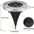 thumbnail image 4 of PLINVON 4 Pack Solar Ground Lights Outdoor,8 LED Solar Powered in Ground Disk Light for Driveway Walkway Pathway Lawn Patio Yard Outside Garden Decor, 4 of 10