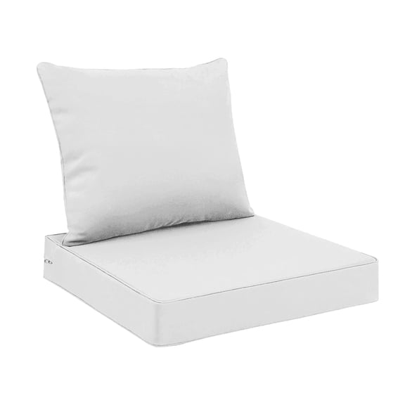 Outdoor Chair Cushions for Patio Furniture Set of 22x22 Inch for Waterproof Fade Resistant Replacement Cushions with Removable Cover for Seat Yard Garden Deck,White