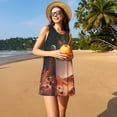 thumbnail image 3 of Balery Astronaut On Mars A Vestidos de verano para mujer con estampado: vestido holgado sin mangas, vestido playero informal y cómodo para días calurosos., 3 of 7