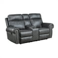 thumbnail image 3 of Lexicon Granville Faux Leather 2-Piece Manual Reclining Sofa Set in Gray, 3 of 14