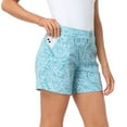 thumbnail image 2 of HDE Women Chino Shorts 5" Inseam Summer Shorts Blue Paisley 26-28, 2 of 5