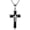 black silver, variant on Men's Cross Pendant Necklace Large Stainless Steel Cross Pendant Necklace for Men Women