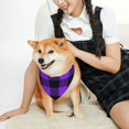 thumbnail image 3 of Goofa Purple Buffalo Plaid Pattern Pet Scarf Bandana - Adjustable and Comfortable,Dog Scarf Bib Kerchief Breedfor Dogs and Cats-Small, 3 of 8