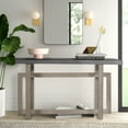 thumbnail image 5 of LifeSky 59 inch Console Table for Living Room Entryway: No Assembly Solid Wood Sideboard with Geometric Base - Distressed Gray - Ready to Use in 60 Seconds, 5 of 11