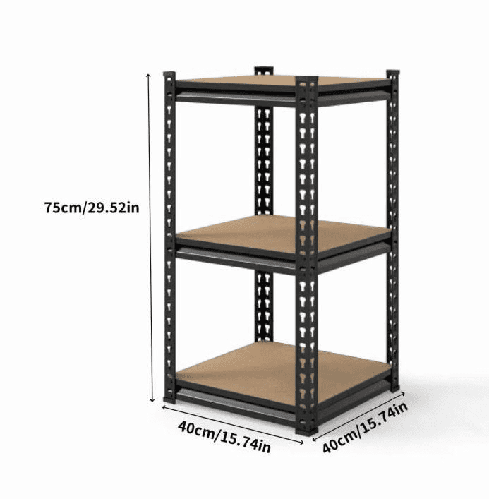 Heavy Duty 3-Tier Metal Shelving Unit, Heavy Duty Garage Storage Rack for Warehouse, Basement, Kitchen, Pantry, Living Room, Black