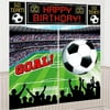 amscan soccer goal birthday party soccer scene setters wall decorating kit, multicolor