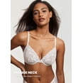 thumbnail image 3 of Women's Lace Mesh Bra Sexy Sheer Plus Size Unlined Plunge Underwire Bras See Through, 3 of 4