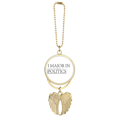 thumbnail image 1 of Quote I Major In Politics Car Keychain Angel Wing Pendant, 1 of 4